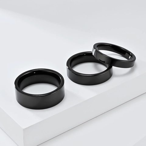 Simple Tungsten Steel Plain Band Ring For Men Women High Polished Minimalist Jewelry Wedding Party Fashion Accessory Gift