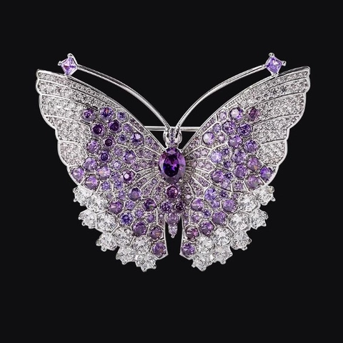 Elegant Alloy Butterfly Brooch For Women Sparkling Rhinestone Animal Pin Corsage Fashion Clothing Accessories Jewelry Gift