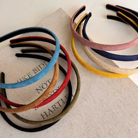 Vintage Matte Wildleder Schlank Haarband Einfach Einfarbig Rutschfest Samt Stirnband Elegante Haarschmuck Für Damen Alltag