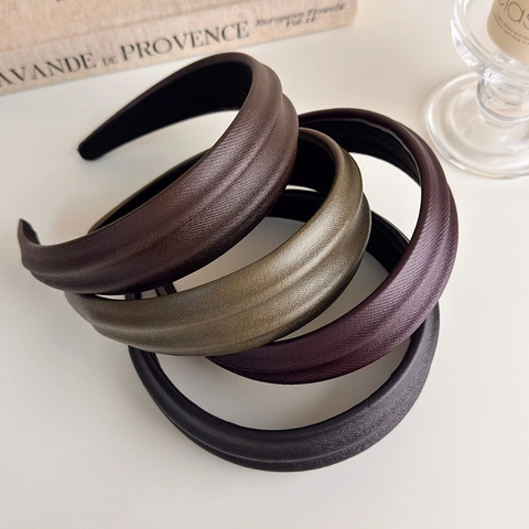 Korean Style Solid Color Cloth Wide Headband Thickened Twisted Hair Hoop Elegant Retro Fashion Hair Accessories For Women