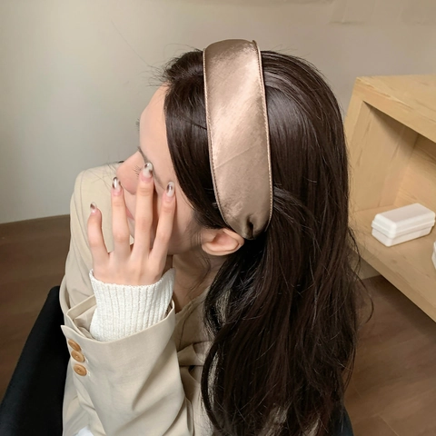 Cerchietto Imbottito in Raso da Donna Largo Tinta Unita Elegante Cerchietto per Capelli Vintage Accessori per Capelli