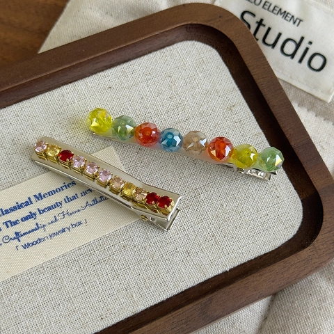 Pinzas de Pelo con Diamantes de Imitación y Cristal Estilo Coreano Aleación Clips de Pico de Pato Horquillas para Mujer