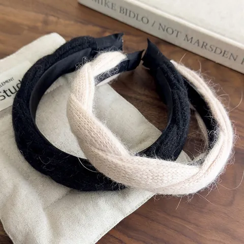 Handgefertigt Strickwolle Verdrehte Zopf Stirnband Für Damen Weich Dick High Top Haarband Für Gesicht Waschen Winter Haarschmuck