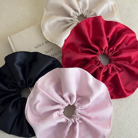 Elastico in Raso Oversize Grande Fascia per Capelli in Tessuto Alta Elasticità Donne Ragazze Elegante Ferma Coda Accessorio