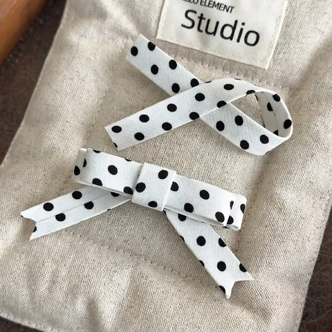 Polka Dot Schleife Haarspangen Im Koreanischen Stil Für Damen Weiße Stoff Entenschnabel Clips Vintage Haarspangen Süßer Haarschmuck