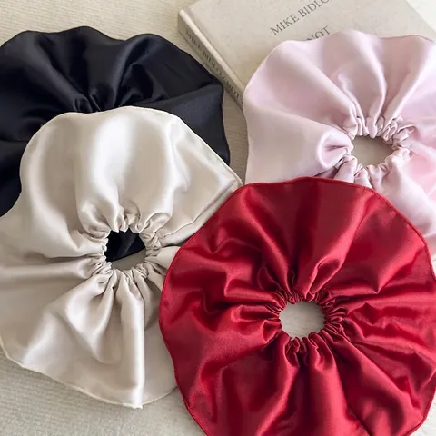 Elastico in Raso Oversize Grande Fascia per Capelli in Tessuto Alta Elasticità Donne Ragazze Elegante Ferma Coda Accessorio