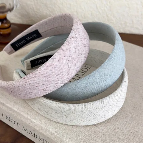 Diadema de Esponja con Patrón de Celosía Elegante de Tela Tejida Accesorios para el Cabello Hechos a Mano para Mujeres