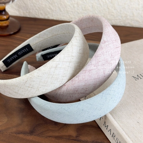 Diadema de Esponja con Patrón de Celosía Elegante de Tela Tejida Accesorios para el Cabello Hechos a Mano para Mujeres
