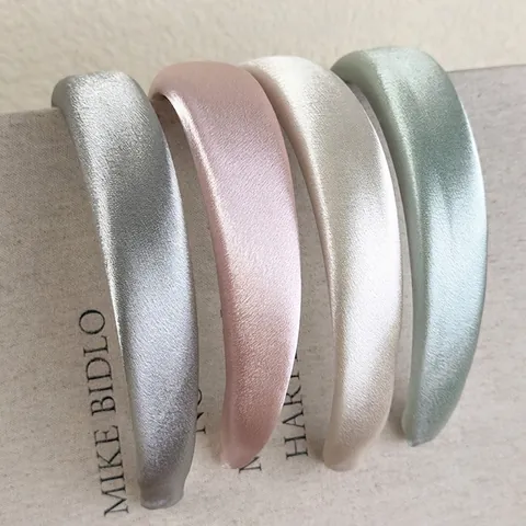 Verdicktes Satin Haarband Für Damen Morandi Farbe Einfarbig Hoher Oberkopf Schwamm Haarreif Breit Elegant Haarschmuck Geschenk