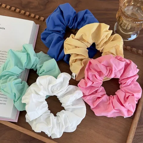 Coleteros de Tela de Color Sólido Suaves Minimalistas Elásticos Estilo Coreano Soporte para Coleta Accesorios para el Cabello para Mujer