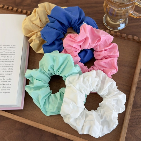 Coleteros de Tela de Color Sólido Suaves Minimalistas Elásticos Estilo Coreano Soporte para Coleta Accesorios para el Cabello para Mujer