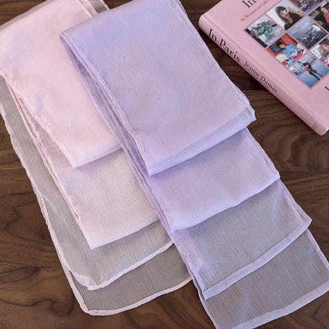Women's Solid Color Chiffon Scarf Korean Style Soft Mesh Neck Ribbon Long Streamer For Spring Summer Fashion Accessories