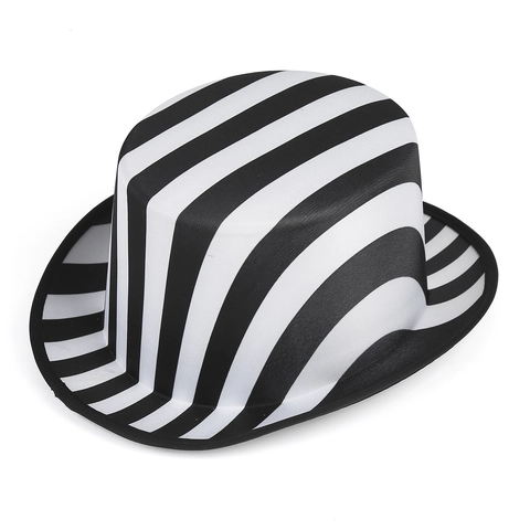 Fashion Rainbow Zebra Striped Fedora Top Hat For Adults Breathable Polyester Costume Magic Hat For Cosplay Stage Performance Party Ball
