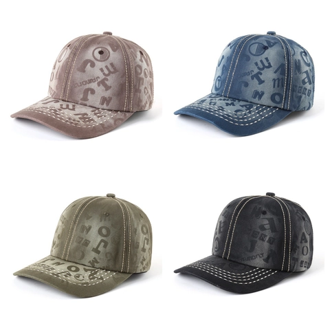 Vintage Gewassen Distressed Letters Print Baseballpet Unisex Verstelbaar Outdoor Zonbescherming Polyester Pet Street Style