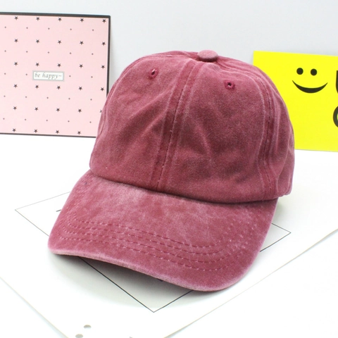Kids Washed Cotton Baseball Cap Vintage Distressed Solid Color Sun Protection Hat For Boys Girls Adjustable Outdoor Casual Daily Accessory