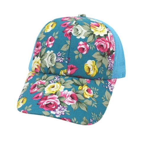 Gorra de Béisbol Con Estampado Floral de Rosas Vintage para Mujer Sombrero de Sol de Malla Transpirable Verano Ajustable
