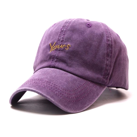 Cappellino da Baseball Vintage in Cotone Lavato Con Ricamo Lettera Yours Berretto Invecchiato Per Uomo Donna Outdoor Casual