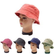 Chapeau Bob Unisex en Coton Denim Délavé Rétro Couleur Unie Protection Solaire Pliable de Plage Plein Air Chapeau Panama