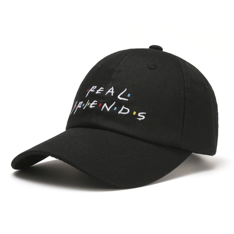 Gorra de Béisbol de Algodón Bordado Real Friends para Mujeres Hombres Moda Lavable Ajustable Deporte al Aire Libre Sombrero de Sol