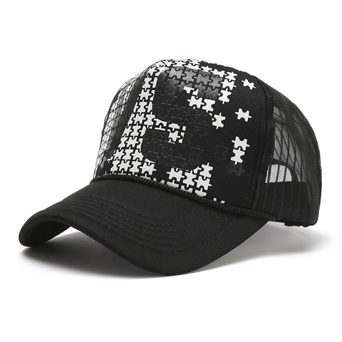 Puzzel Print Mesh Trucker Hat Voor Heren Dames Zomer Ademend Honkbalpet Verstelbaar Snapback Mode Outdoor Zonnehoed