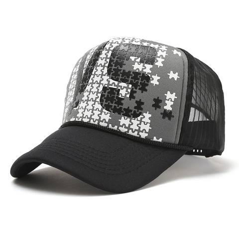 Puzzel Print Mesh Trucker Hat Voor Heren Dames Zomer Ademend Honkbalpet Verstelbaar Snapback Mode Outdoor Zonnehoed