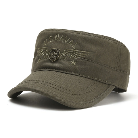 Berretto Militare Cadet Per Uomo Donna Mimetico Ricamo US Naval Army In Tela Di Cotone Cappello Protezione Solare Outdoor