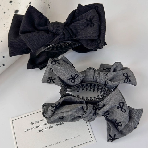 Elegante Molletta per Capelli a Grande Fiocco in Stile Coreano Supporto per Coda di Cavallo Rivestito in Tessuto per Donna