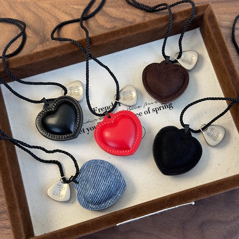 Collar con Colgante de Corazón Hecho a Mano Cadena Larga de Suéter de Cuerda Trenzada Tela Denim Terciopelo Aleación Corazón Charm para Mujer Joyería Vintage