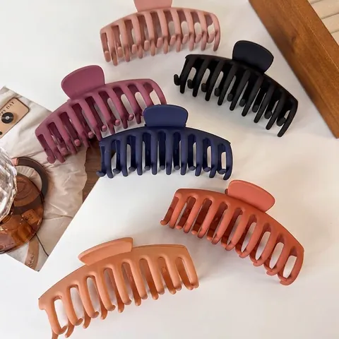 Large Matte Acrylic Hair Claw Clip Strong Hold Shark Hair Clamp For Thick Hair Korean Style Hair Accessories For Women Daily Bathing