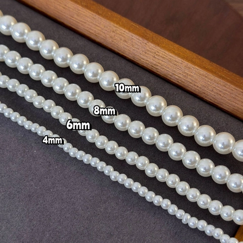 Elegante Collana di Perle Artificiali da Donna in Lega con Chiusura Magnetica Oro Perla Bianca Rotonda Gioielli