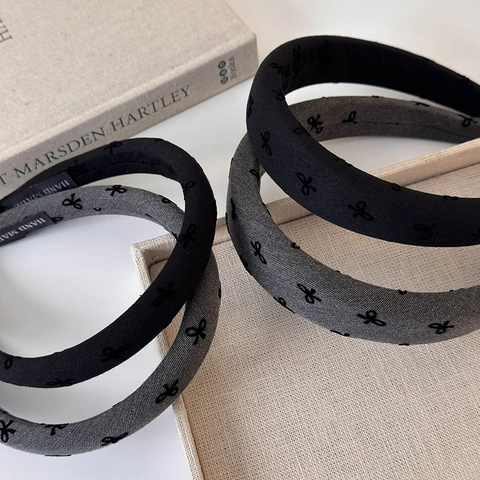 Eleganter Stoff Gepolstertes Haarband Mit Schleife Stickerei Minimalistisch Hohes Top Haarreifen Für Damen Tägliche Haarstyling Accessoires