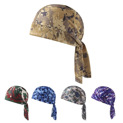 Cappello da Pirata Mimetico Outdoor Bandana Sportiva Protezione Solare Traspirante per Uomo Donna Ciclismo Corsa Asciugatura Rapida Durag