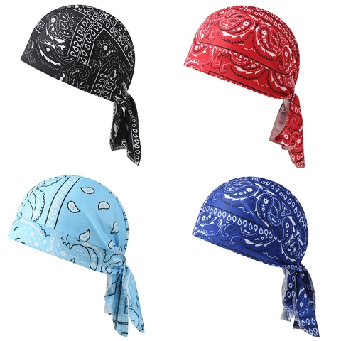 Cappello da Pirata con Stampa Paisley Traspirante Ciclismo Doo Rag Regolabile Copricapo Sportivo per Uomo Donna Hip Hop Bandana