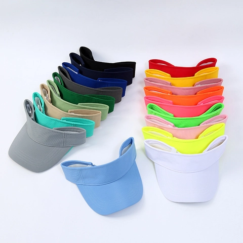 Visera de Sol de Poliéster Transpirable Unisex Ajustable Color Sólido Gorra de Tenis Deportiva para Correr al Aire Libre