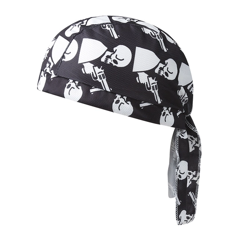 Breathable Polyester Pirate Hat Skull Printed Turban For Men Women Outdoor Sports Cycling Running Fitness Hip-hop Headwrap Doo-rag