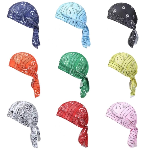 Sombrero de Pirata Paisley Impresión Digital Durag Ciclismo Exterior Hip Hop Streetwear Bandana Ajustable Poliéster Gorra Deportiva Unisex