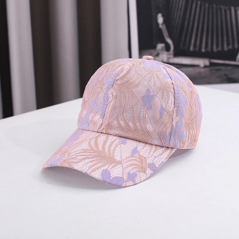 Dames Vintage Kant Bloemen Baseballpet Opengewerkt Bloemenpatroon Zonbescherming Verstelbaar Outdoor Casual Zomer Mesh Trucker Pet