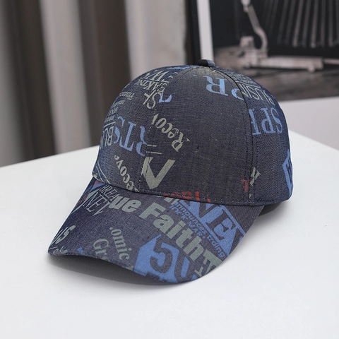 Mode Canvas Honkbalpet Voor Heren Dames Streetstyle Letter Graffiti Print Gebogen Rand Zonbescherming Outdoor Zonnehoed
