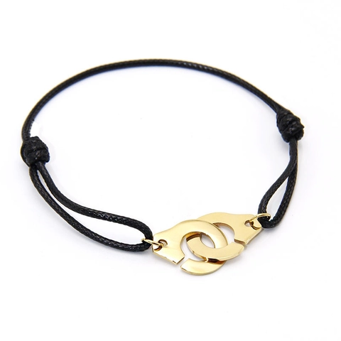 Minimalist Stainless Steel Handcuff Bracelet For Men Women Adjustable Braided Cord Couple Hand Rope Fashion Jewelry Gift