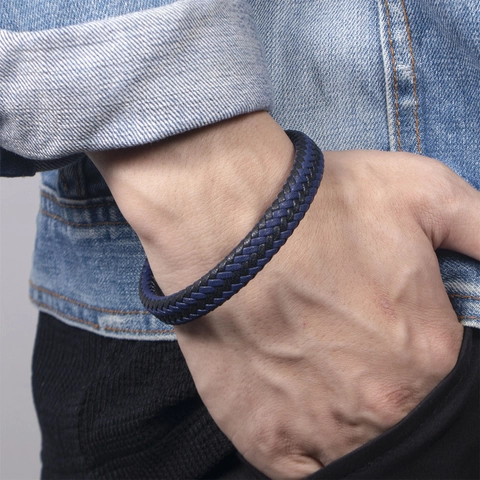 Men Fashion Woven Microfiber Leather Bracelet With Alloy Magnetic Clasp Bohemian Mixed Color Braided Wristband Jewelry Gift