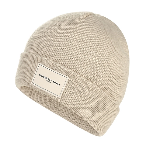 Berretto in Maglia di Acrilico Unisex a Costine Minimalista Streetwear Caldo Invernale Con Etichetta Quadrata