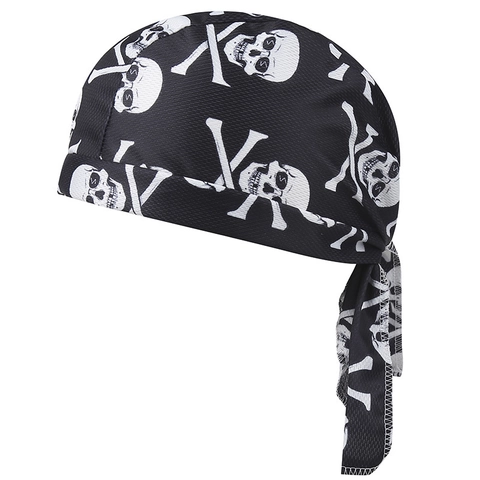 Outdoor Sports Cycling Pirate Hat Breathable Polyester Skull Print Bandana For Men Women Hip Hop Fitness Headwear Bike Cap