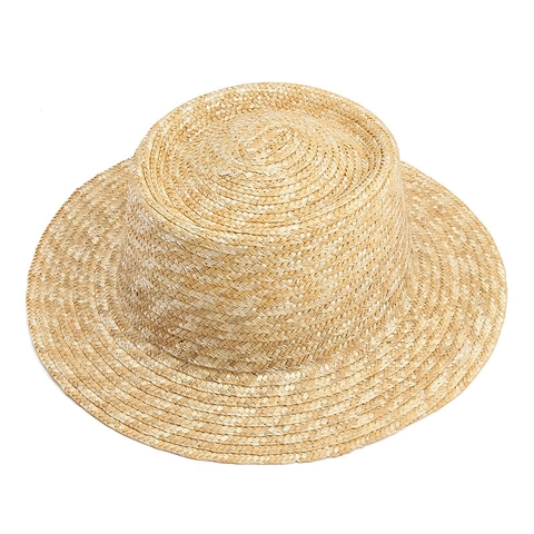 Summer Straw Sun Hat Natural Breathable UV Protection Beach Travel Outdoor Flat Top Boater Fedora For Men Women