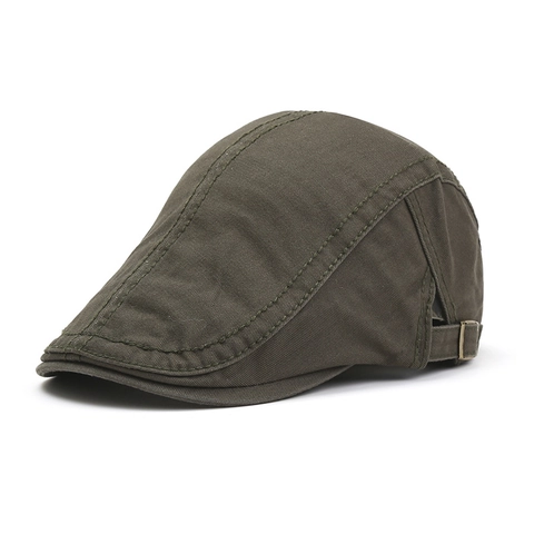 Heren Vintage Katoenen Platte Pet Verstelbare Baret Voor Vrouwen Britse Stijl Casual Retro Outdoor Duckbill Hoed