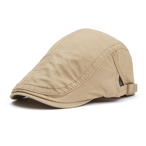 Heren Vintage Katoenen Platte Pet Verstelbare Baret Voor Vrouwen Britse Stijl Casual Retro Outdoor Duckbill Hoed