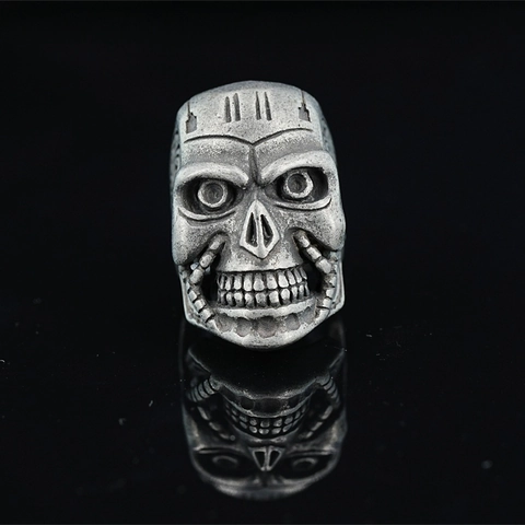 Vintage Mechanical Skull Ring For Men Women Stainless Steel Punk Hip Hop Streetwear Gothic Heavy Metal Terminator Style
