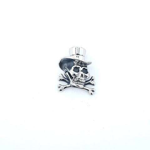 Vintage Punk Stainless Steel Skull Pendant Necklace For Men Gothic Hat Skull Crossbones Retro Fashion Jewelry Gift