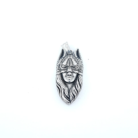 Retro Titanium Steel Wolf Head Warrior Pendant Necklace For Men Gothic Hip Hop Streetwear Viking Jewelry Antique Silver