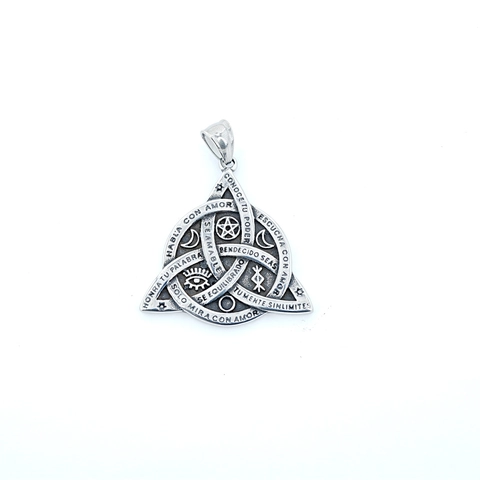 Retro Titanium Steel Celtic Triquetra Pendant Necklace For Men Occult Sun Totem Spanish Engraved Amulet Jewelry