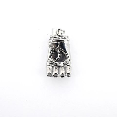 Vintage Edelstahl Boxhandschuh Spartan Hand Anhänger Halskette Für Herren Retro Hip Hop Schmuck Distressed Finish Geschenk